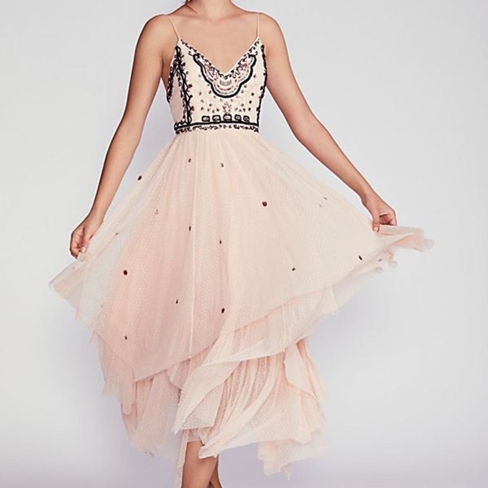Free People Wildflower Embellished Maxi Dress 4 - Picture 2 of 4